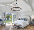 60 Inch Gold Chandelier, Wagon Wheel Chandelier with Glass Shade, 20 - Lights Large Round Modern Farmhouse High Ceiling Pendant Lighting Fixture for Dining Room, Living Room, Kitchen, Foyer - Camilalamps - B0CNRHR35D