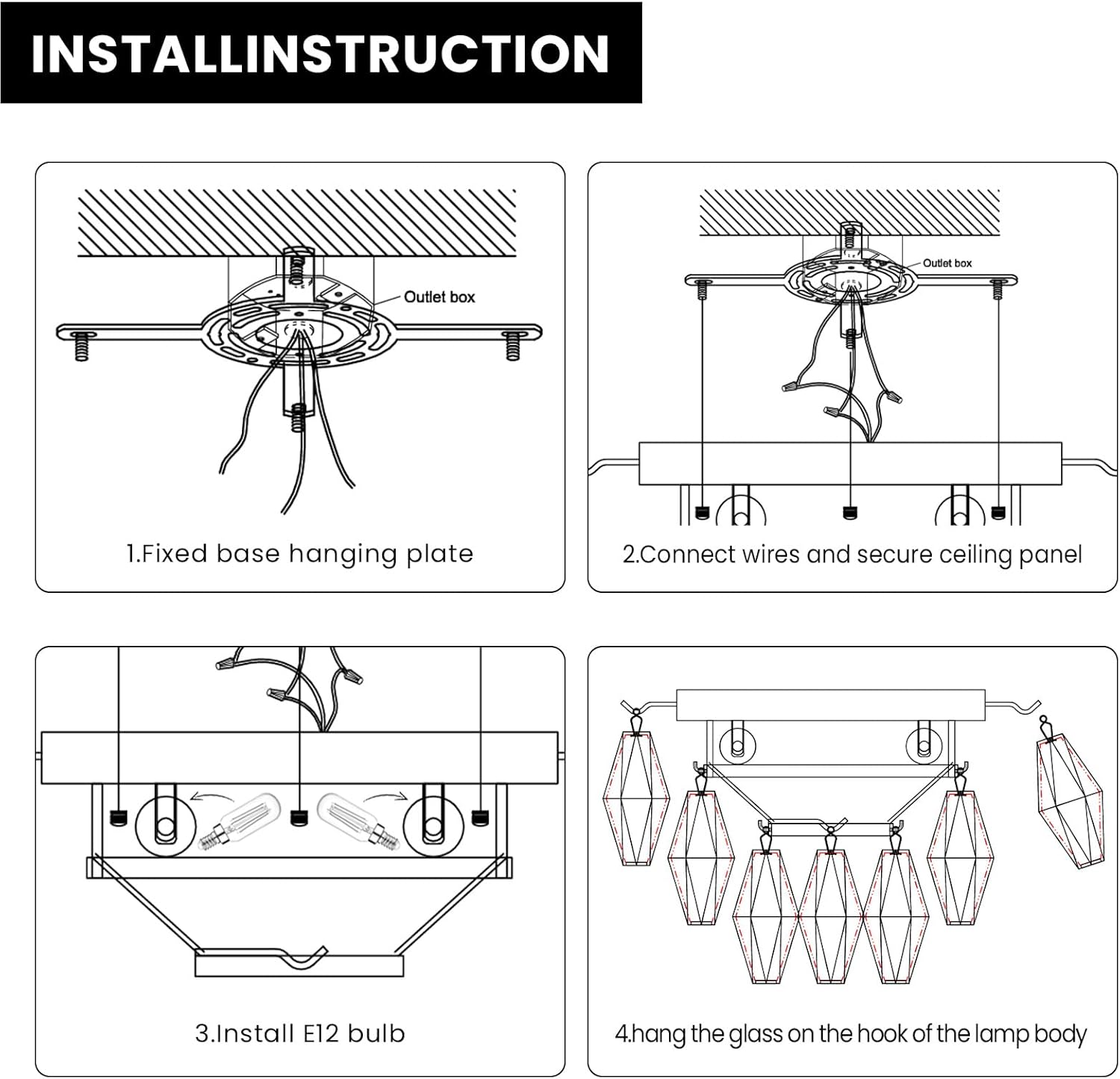 Amber 17" Modern Crystal Glass Chandelier for Elegant Ceiling Lighting - Camilalamps - CA-B0FC1Q3TNC