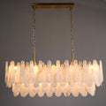 Luxury Modern Alabaster Brass Rectangle Chandelier with Adjustable Height - Camilalamps - CA-B0FHQDKLKH