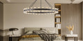 48 Inch Black Wagon Wheel Chandelier with Crystal Shade, 48 Lights, Modern Farmhouse Style, Ideal for Dining Room, Kitchen, Entryways - Camilalamps - B0DPJY8R54