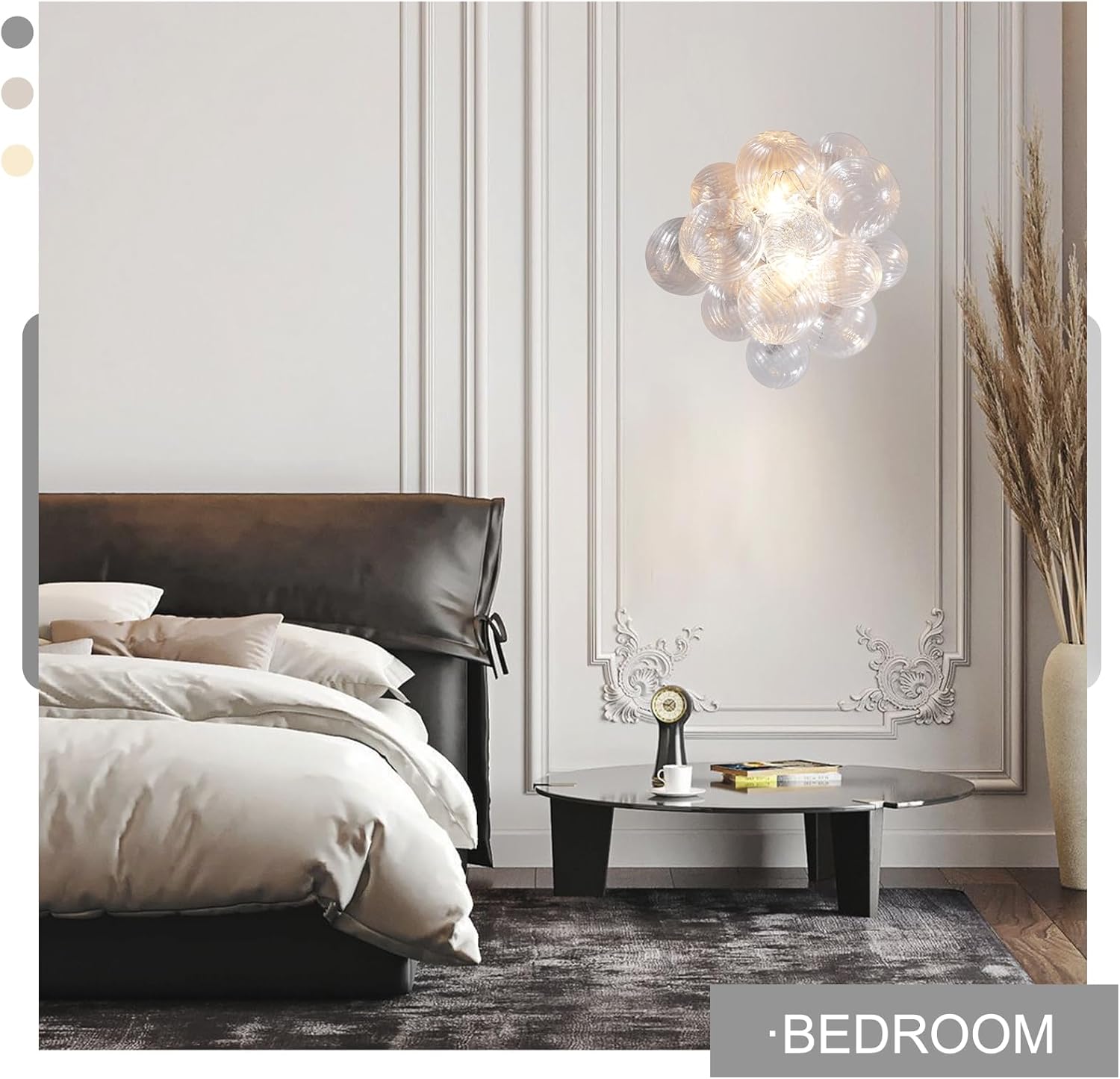 Silver 16.9" Swirl Glass Wall Sconce with E12 LED Bulbs - Camilalamps - CA-B0FRMXVBZ1