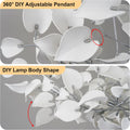 Gold Ceramic Leaf Chandelier 31.5