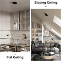 Black Crystal Modern Pendant Light with Adjustable 78‑Inch Height - Camilalamps - CA-B0FDPHPR9G