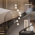 Black Crystal Staircase Chandelier with Adjustable Height and 8 Lights - Camilalamps - CA-B0FVLLNGCP