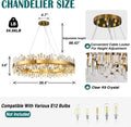 Modern Gold 2 - Tier Crystal Chandelier with 20 E12 Bulbs - Camilalamps - CA-B0CT8M6Y38