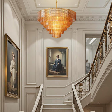 41 - Inch Amber Glass Large Modern Chandelier with 18 Lights - Camilalamps - CA-B0FPM873C1