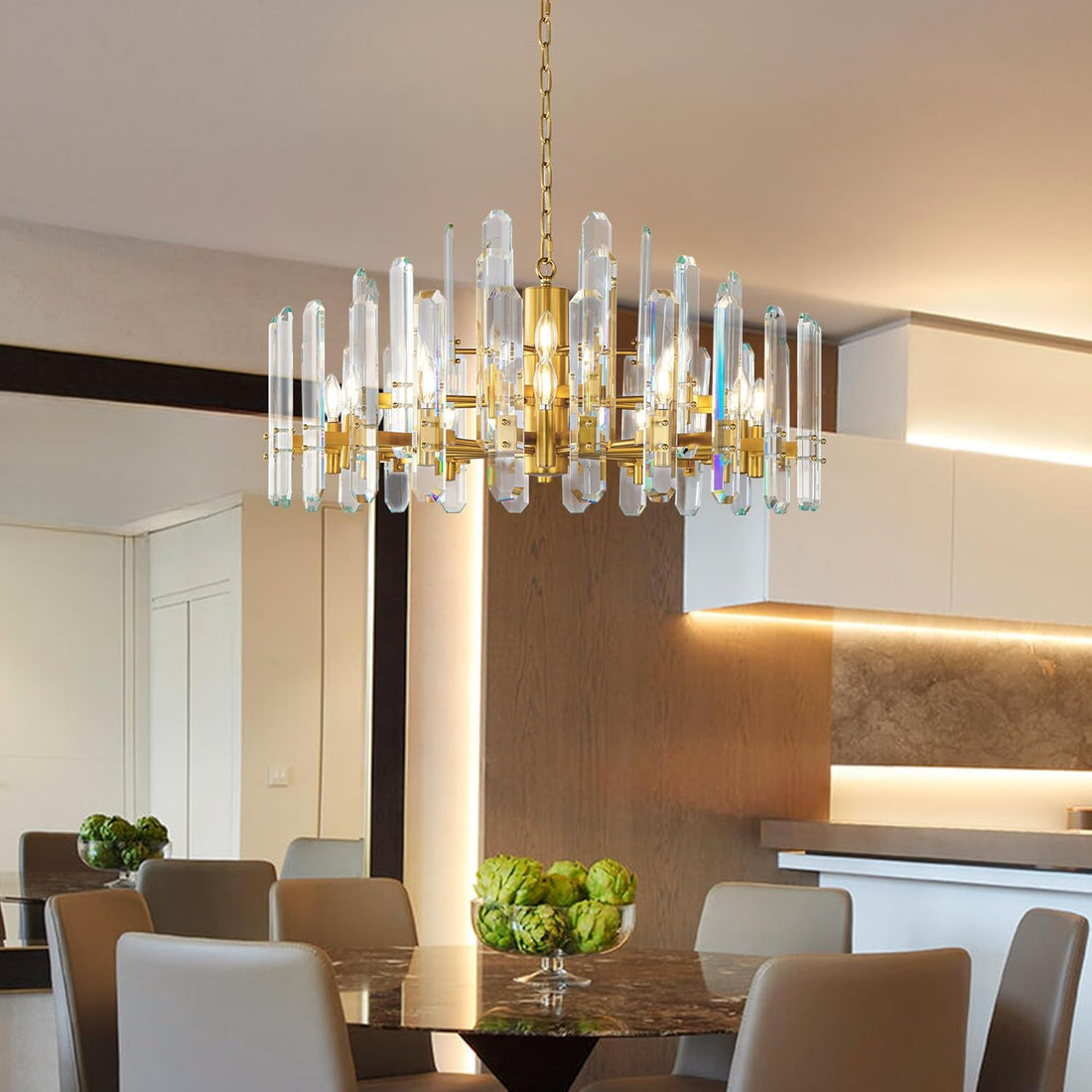 36" Luxury Gold Crystal 16 - Light Round Adjustable Chandelier - Camilalamps - CA-B0FJFSJQ5D