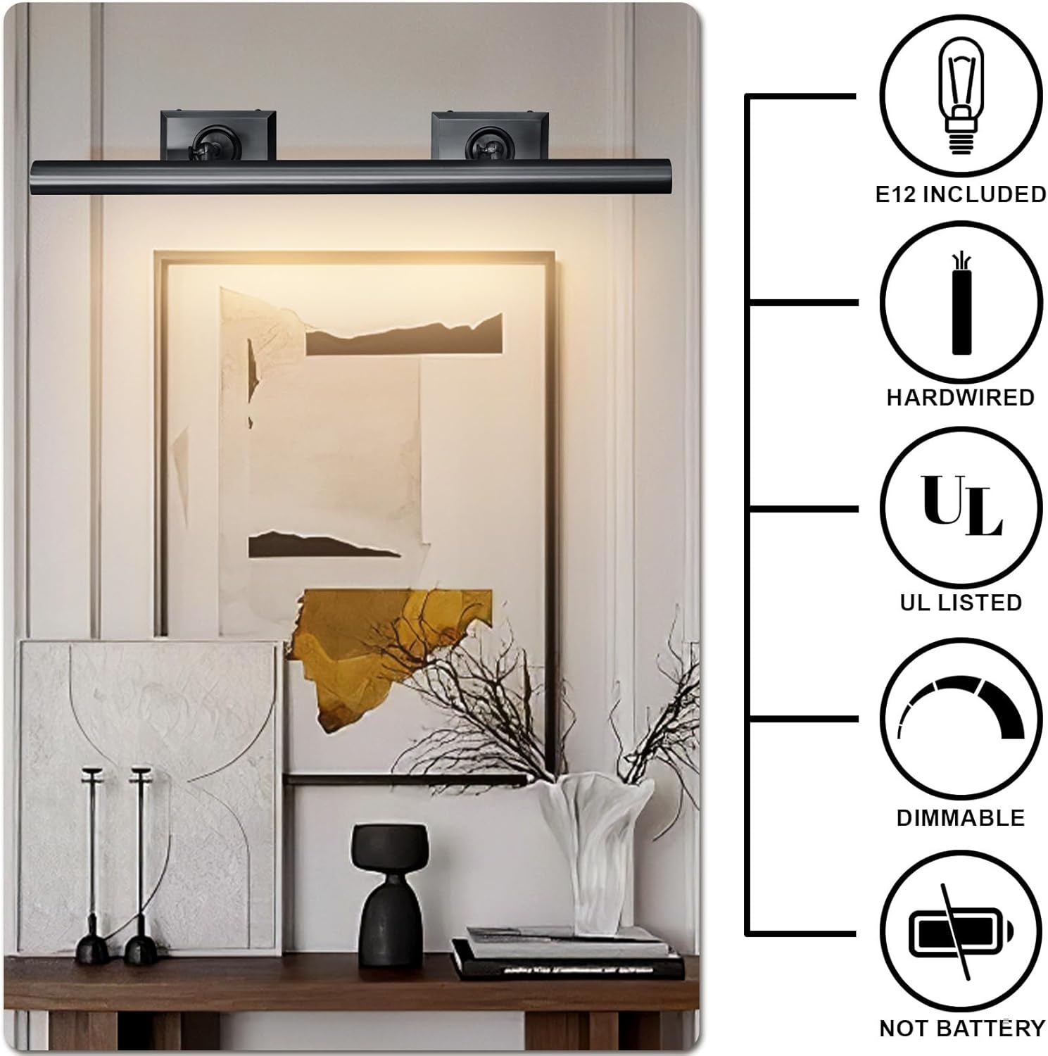 30 - Inch Hardwired Brass Picture Light with Dimmable LEDs - Camilalamps - CA-B0FCS719QP