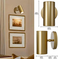 Gold Brass Picture Light Sconce with Adjustable LED, Wall Mount - Camilalamps - CA-B0F9SJ81FQ