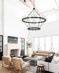 60 Inch Gold Chandelier, Wagon Wheel Chandelier with Glass Shade, 20 - Lights Large Round Modern Farmhouse High Ceiling Pendant Lighting Fixture for Dining Room, Living Room, Kitchen, Foyer - Camilalamps - B0CNRHR35D