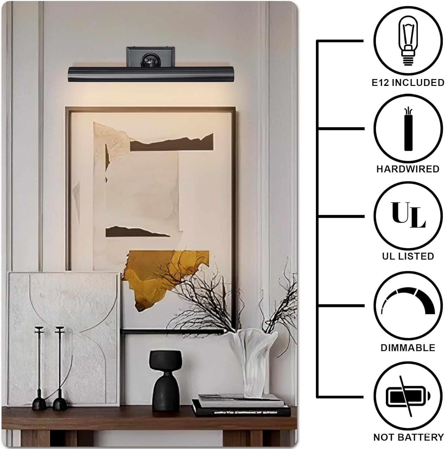 18 - Inch Brass Adjustable Dimmable Picture Light for Wall - Camilalamps - CA-B0FCS5Z3HR