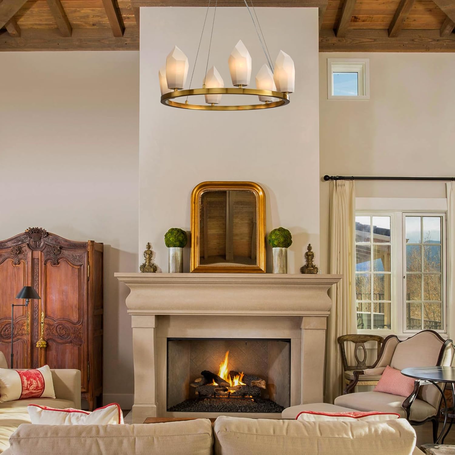 Alabaster 23" 6 - Light Modern Gold Chandelier with Adjustable Height - Camilalamps - CA-B0FPM4L65N