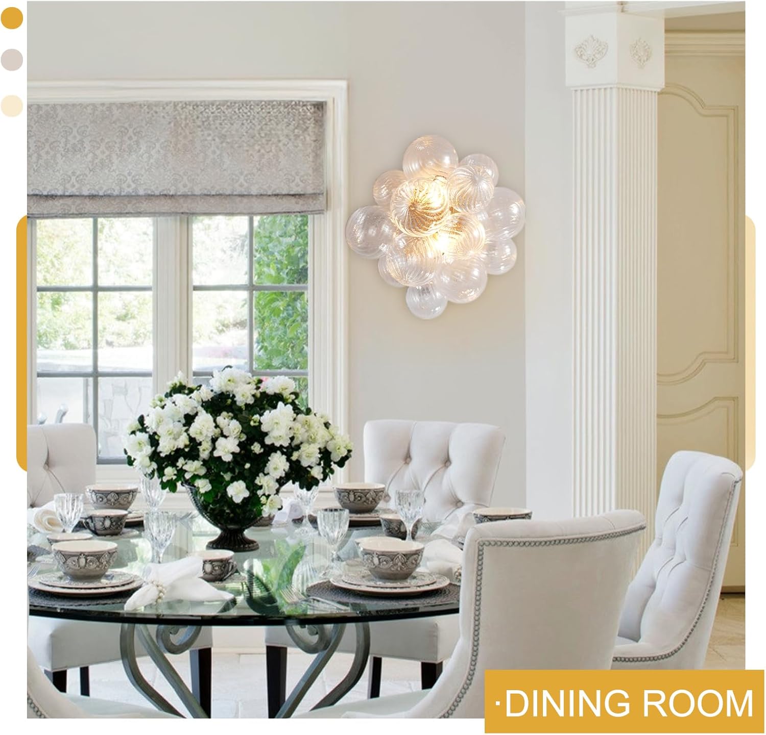 Gold Bubble Wall Sconce 16.9 Inch Modern Glass Light - Camilalamps - CA-B0FRMDDR9X