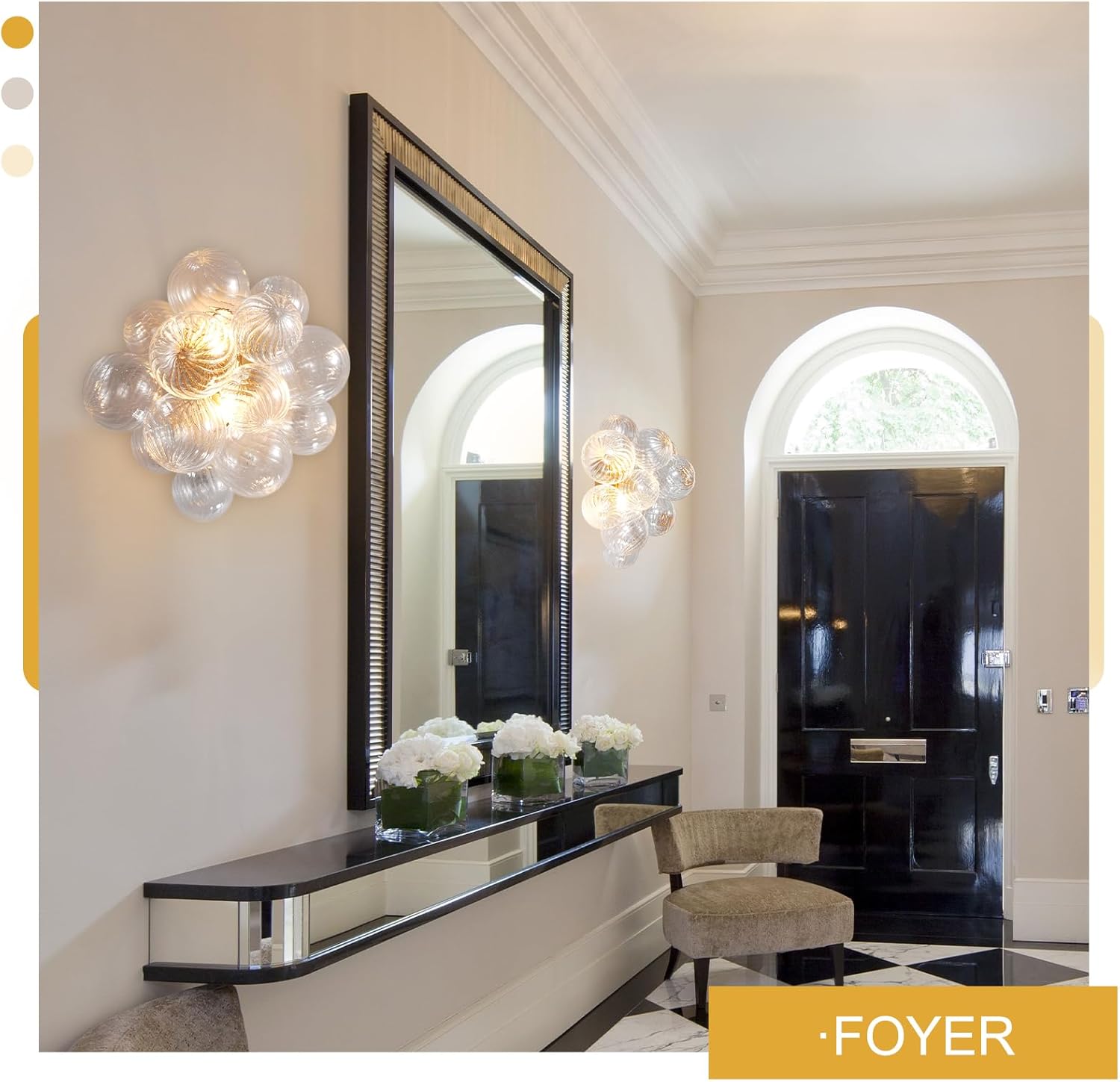 Gold Bubble Wall Sconce 16.9 Inch Modern Glass Light - Camilalamps - CA-B0FRMDDR9X