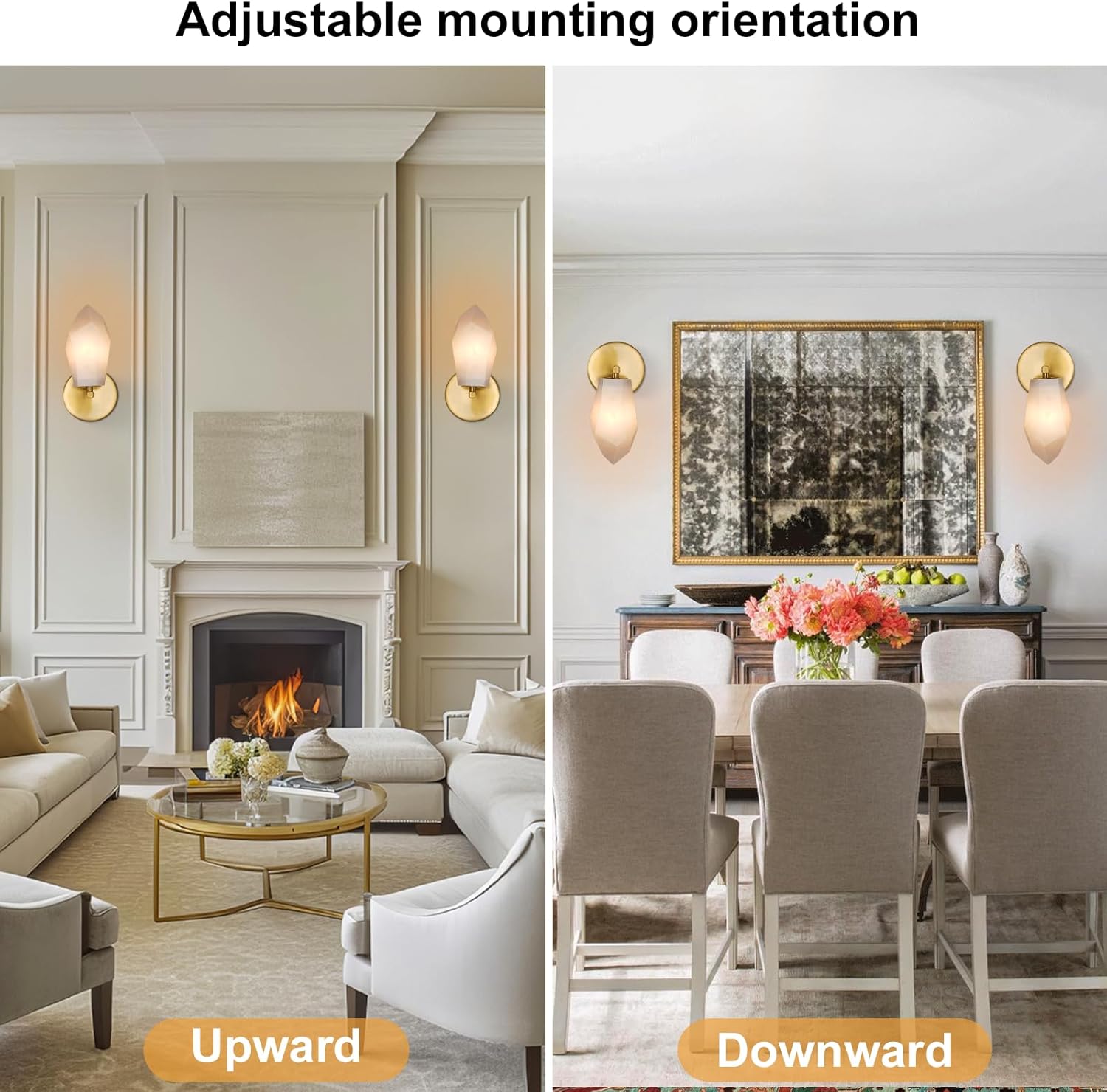 Gold Alabaster Marble Wall Sconce for Modern Living Spaces - Camilalamps - CA-B0FJRFBNMC