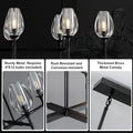 Modern Black 8 - Light 52in Rectangle Crystal Pendant Chandelier for Dining - Camilalamps - CA-B0DD45QJZT