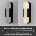 Alabaster Matte Black Wall Sconce Set 2 13.8