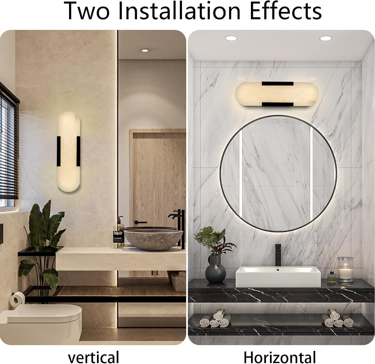 Alabaster Matte Black Wall Sconce Set 2 13.8" - Camilalamps - CA-B0CHYF6GY5