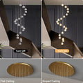 20 - Light Gold Crystal Staircase Chandelier with Adjustable Height - Camilalamps - CA-B0FMP2SYC6