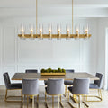 60 Inch Gold Chandelier, Wagon Wheel Chandelier with Glass Shade, 20 - Lights Large Round Modern Farmhouse High Ceiling Pendant Lighting Fixture for Dining Room, Living Room, Kitchen, Foyer - Camilalamps - B0CNRHR35D