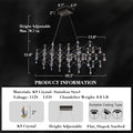 Large Silver Rectangle Crystal Chandelier 49.2