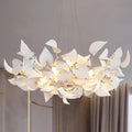 Gold Ceramic Leaf Chandelier 31.5