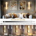 19.7'' Wall Sconces Set of 2, Natural Alabaster Wall Light, Indoor Vanity Light Fixtures for Bathroom,Black Bedside Wall Lamp Perfect for Hallway, Living Room,Bedroom,Stairs(Gift Bulb) - Camilalamps - B0CHYF9LZM