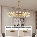 Gold 48‑Inch Wagon Wheel Chandelier with 48 Crystal Lights - Camilalamps - CA-B0DN9CZHJS