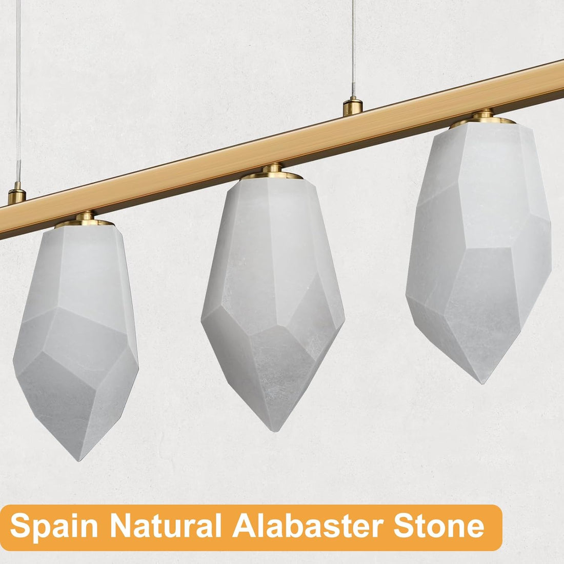 Elegant Gold Alabaster 6 - Light Linear Chandelier for Dining - Camilalamps - CA-B0FPM23N4B