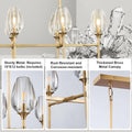 Modern Crystal Chandelier 10 Lights Brass 65in Gold Rectangle K9 Pendant Light - Camilalamps - CA-B0DNYR2879