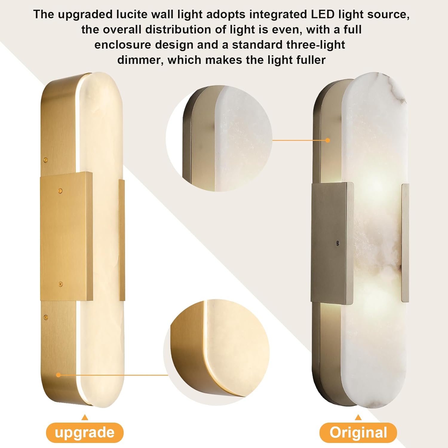 Luxury Alabaster Brass Wall Sconce Set of Two - Camilalamps - CA-B0CDP1MH17