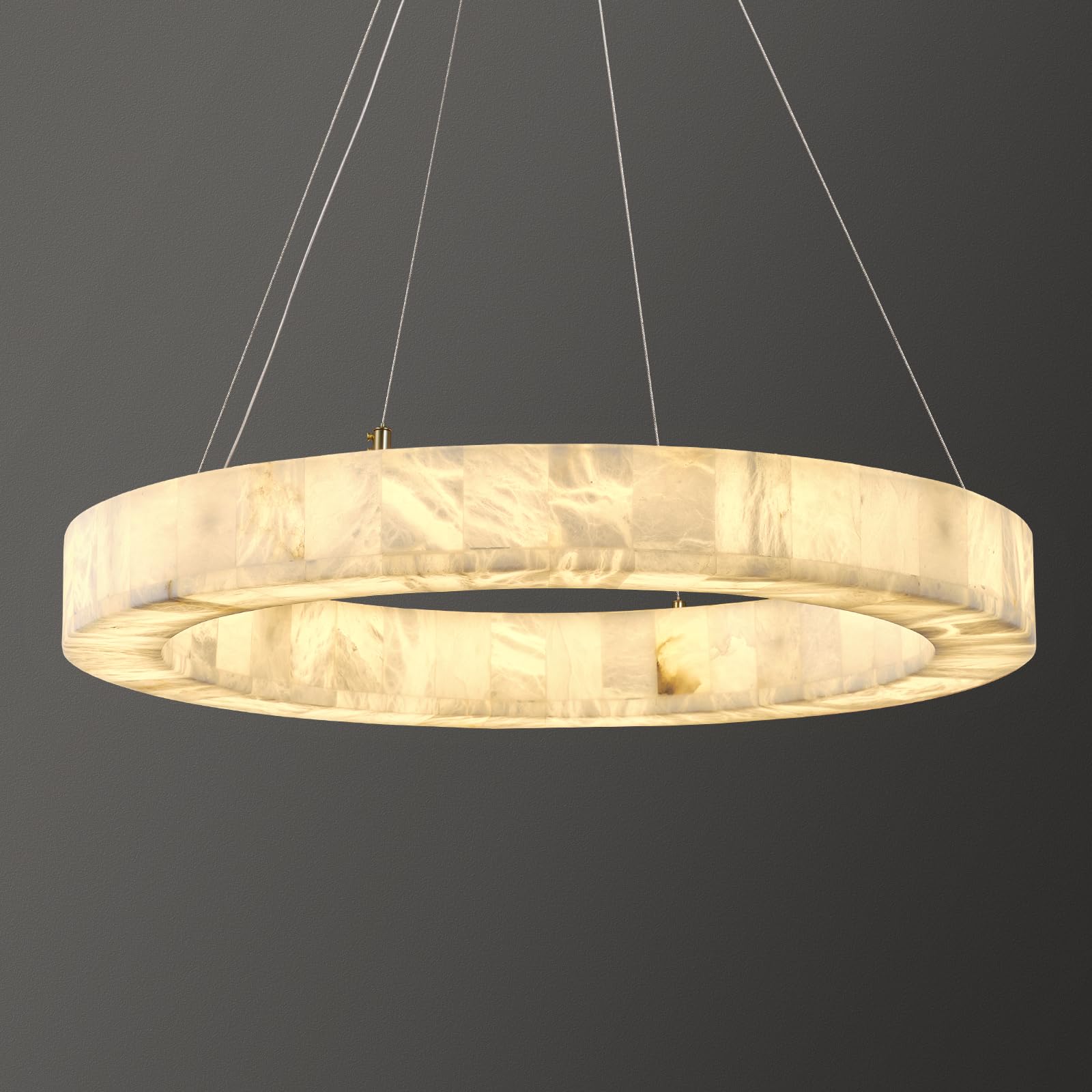Alabaster Chandeliers D23in Round Chandeliers for Dining Room Small Chandelier Light Fixture for Kitchen Living Room Foyer Entryway Hallway