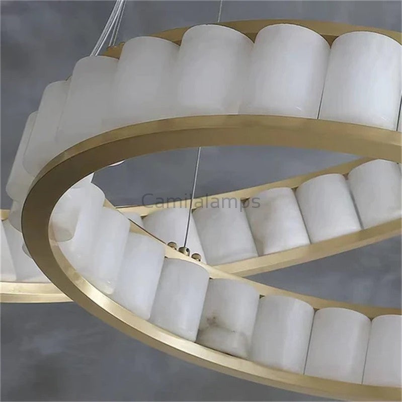 Kevin Gina Alabaster Circle Round Pendent Light, Galaxy Pendant Light Chandeliers Kevinstudiolives   