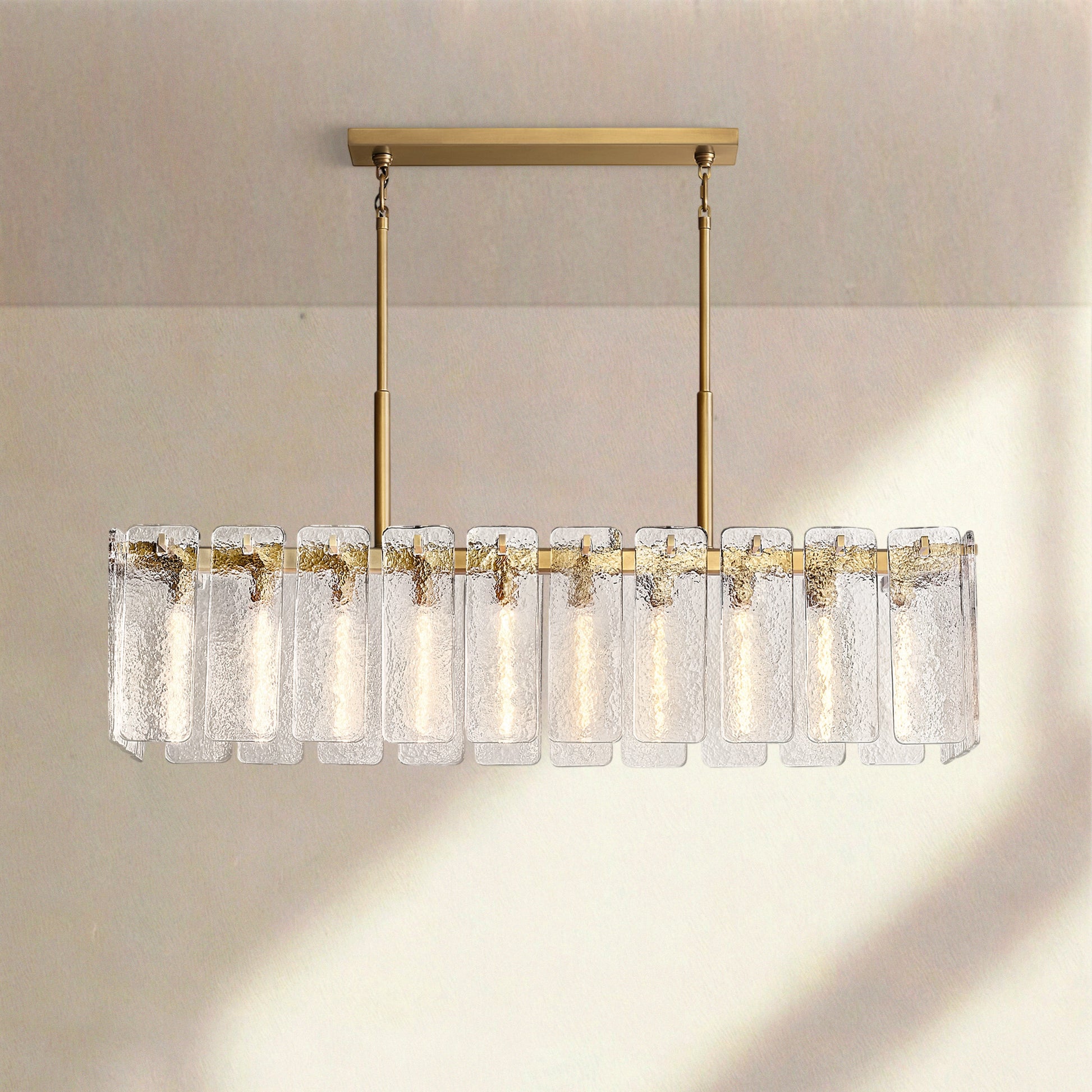 Calametta Glass Rectangular Chandelier 60" 72" - Camilalamps - CA-CALAM-GL-1