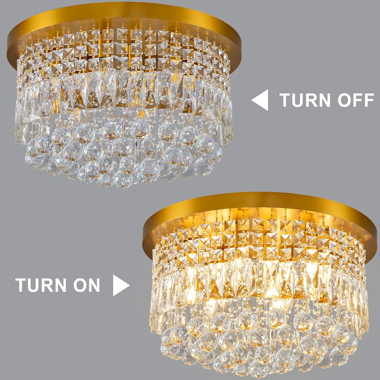 9 Light Modern Crystal Raindrop Chandelier Lighting Flush Mount - Camilalamps - CA-B0FQ4X9ZGR