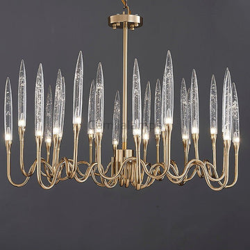 8141R Brass Glass chandelier - Camilalamps - CA - K1053