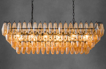 Large Chandelier, 54" Gold Rectangular Drum Chandeliers for Dining Room, 12-Light Modern Round Kitchen Island Hanging Light Fixture for Living Room, Kitchen Island, Foyer