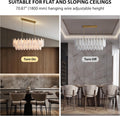 Luxury Modern Alabaster Brass Rectangle Chandelier with Adjustable Height - Camilalamps - CA-B0FHQDKLKH
