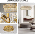 Elegant 31‑Inch Gold Crystal Chandelier with 12 Adjustable Lights - Camilalamps - CA-B0FH6F6CSY