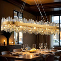 Luxury Gold 2 - Tier Rectangular Crystal Chandelier 52