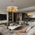 Luxurious 16 - Light Brass Gold Crystal Chandelier – Modern Round 2‑Tier Design - Camilalamps - CA-B0CT8PPWB7