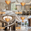 41 - Inch Amber Glass Large Modern Chandelier with 18 Lights - Camilalamps - CA-B0FPM873C1
