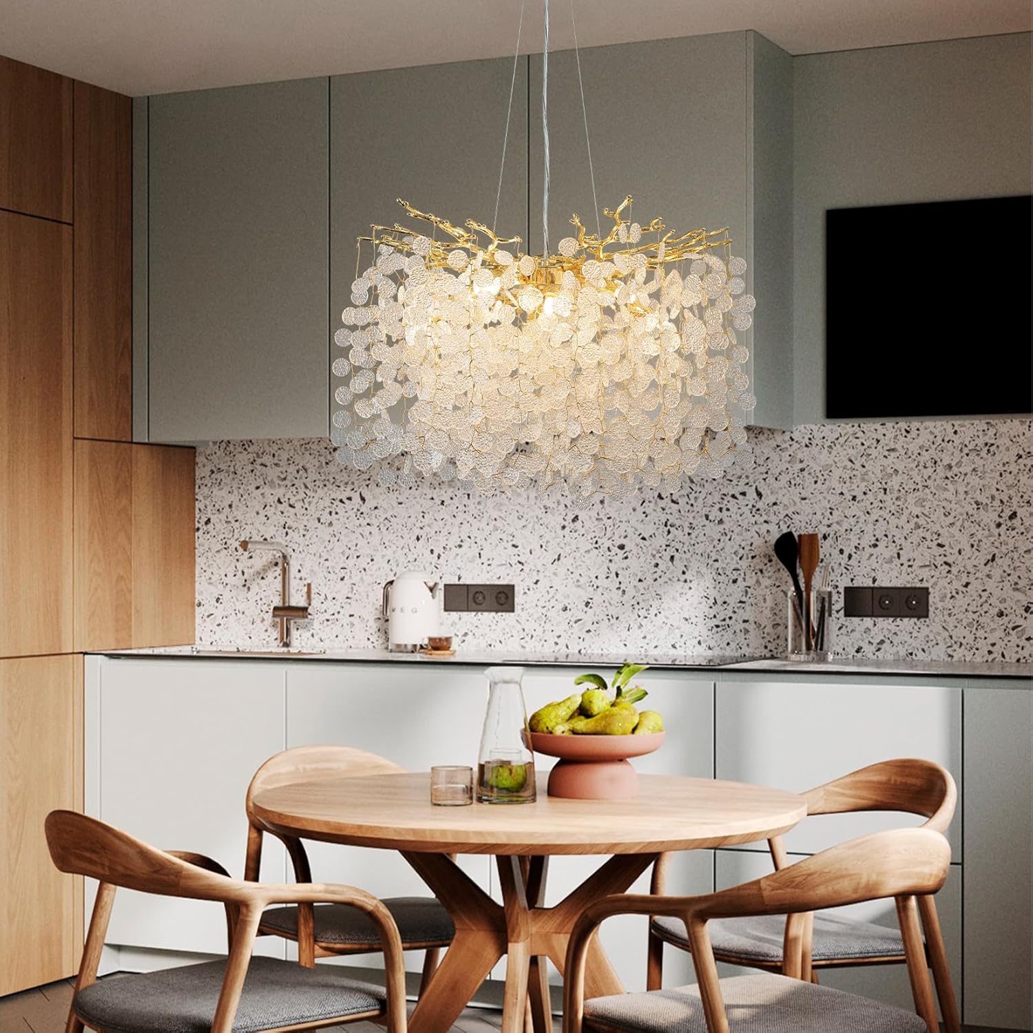 Gold Modern Tree Branch Crystal Chandelier 23.6" Round - Camilalamps - CA-B0C5T3V3FS