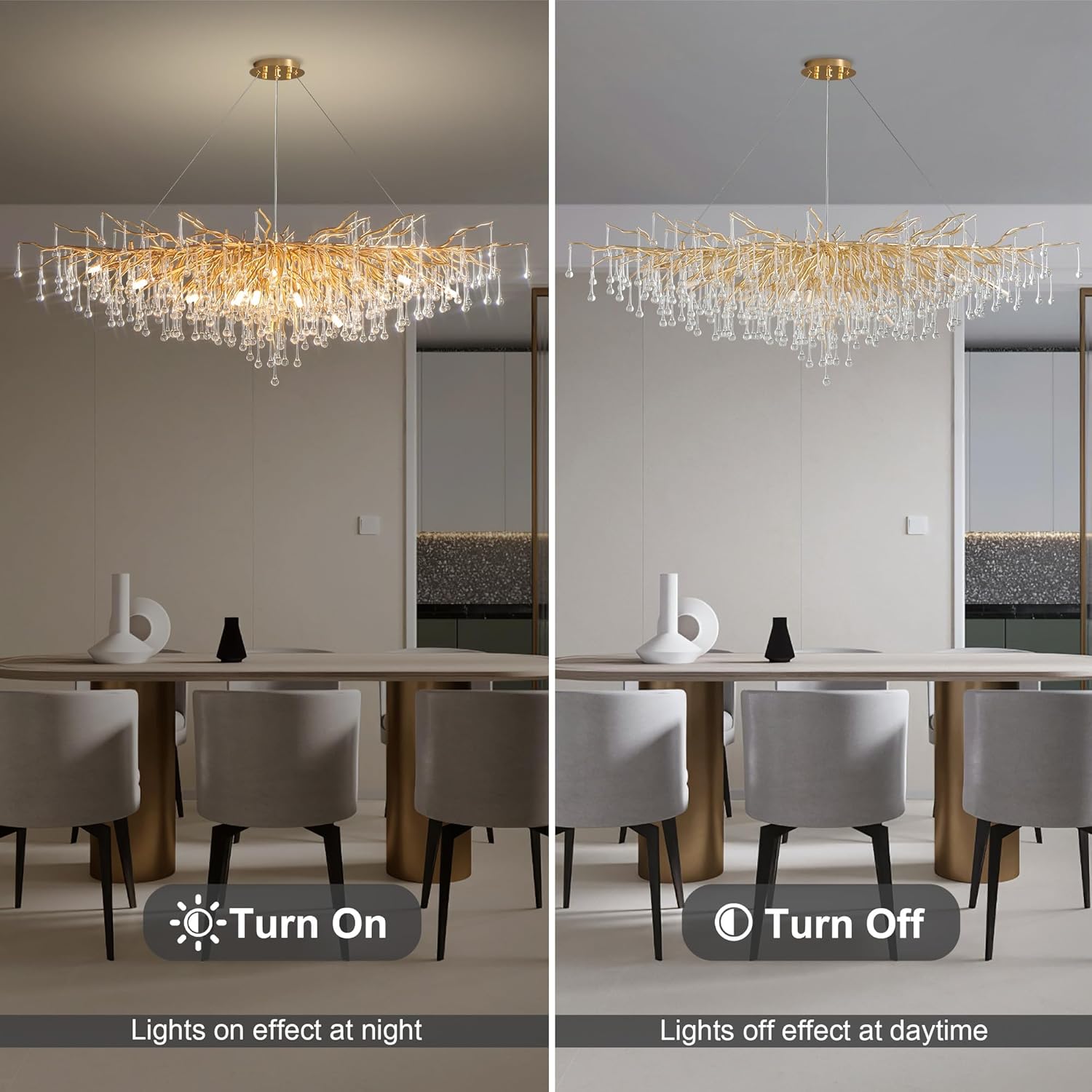 63" Black Modern Crystal Tree Branch Chandelier with 15 Lights - Camilalamps - CA-B0BXN9SB16