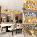 Luxury Gold 2 - Tier Rectangular Crystal Chandelier 52