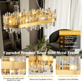 Luxury Gold 2 - Tier Rectangular Crystal Chandelier 52