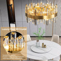 Luxury Gold 12 - Light Round K9 Crystal Chandelier for Living Spaces - Camilalamps - CA-B0CDKCCJ8P