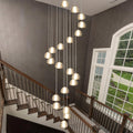 20 - Light Gold Crystal Staircase Chandelier with Adjustable Height - Camilalamps - CA-B0FMP2SYC6