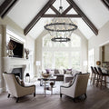 60 Inch Gold Chandelier, Wagon Wheel Chandelier with Glass Shade, 20 - Lights Large Round Modern Farmhouse High Ceiling Pendant Lighting Fixture for Dining Room, Living Room, Kitchen, Foyer - Camilalamps - B0CNRHR35D