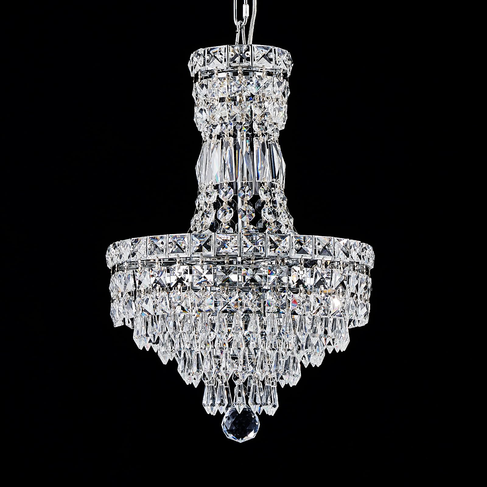 Crystal Chandelier Ceiling Light,5-Lights Golden Finish Classic Raindrop Chandeliers Luxury for Living Room Foyer Hallway